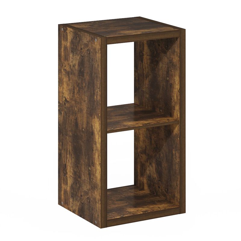 Cubicle Open Back Decorative Cube Storage Organizer, 2-Cube, Amber Pine