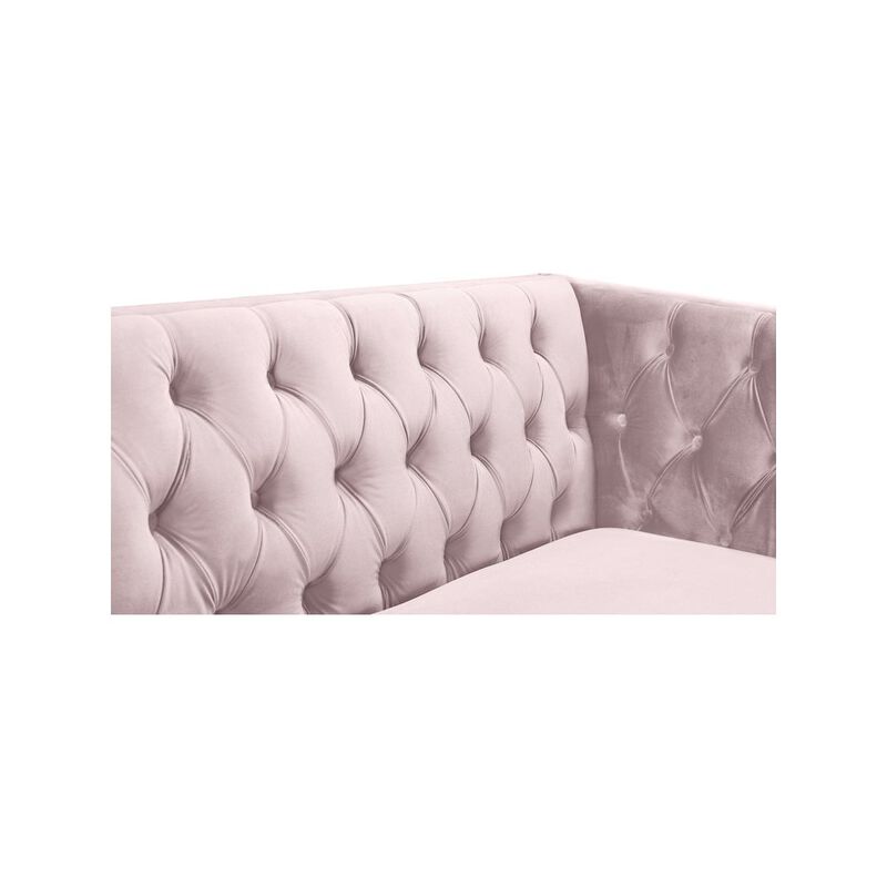 Meridian Furniture Michelle Pink Velvet Loveseat