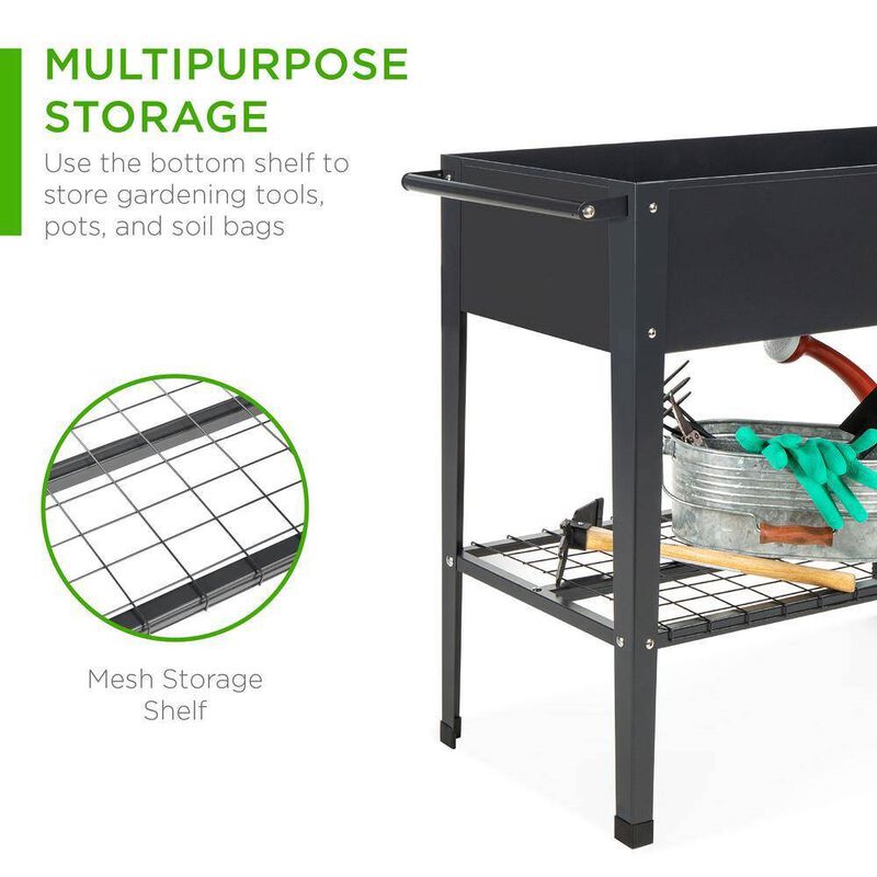 Mobile Metal Raised Garden Planter – Outdoor Bed Cart on Wheels for Small Spaces