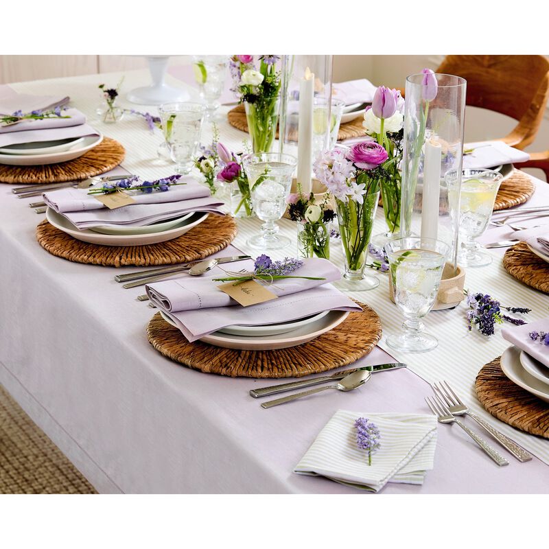 Solino Home Classic Hemstitch 100% Linen Tablecloth &ndash; Handcrafted, Machine Washable, Perfect for Holiday and Everyday Dining