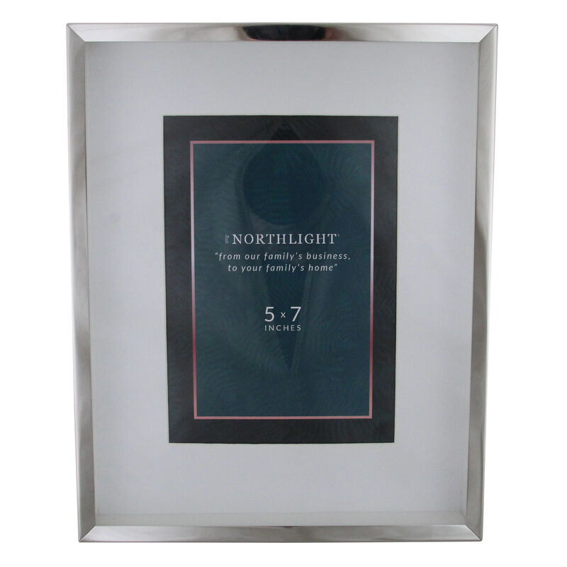 10" Modern Look Rectangular 5" x 7" Photo Picture Frame - Silver and Clear