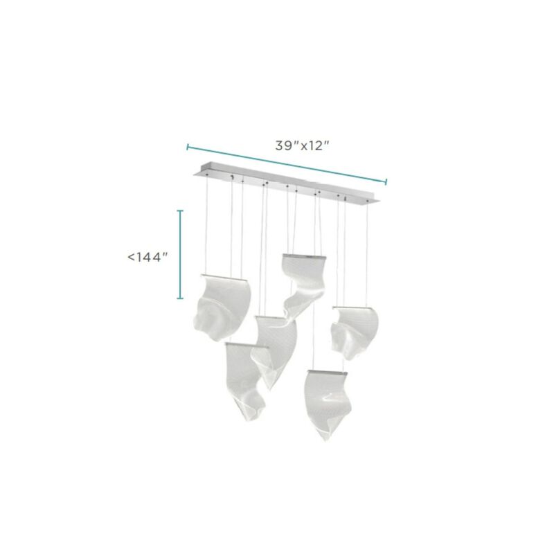 Acrylic Lace Chandelier Chrome Acrylic Integrated LED Dimmable