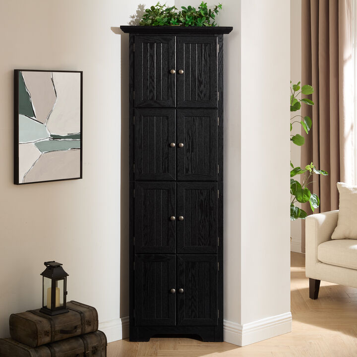 Donkra Corner Kitchen Pantry Storage Cabinet