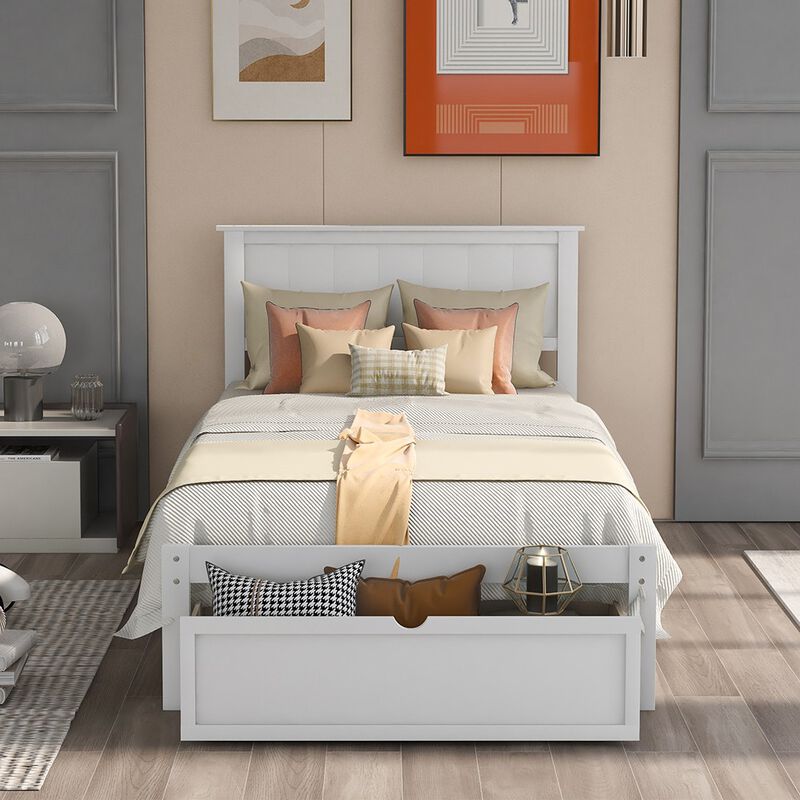 Modern Wooden Bed &ndash; Sleek Space Saver image number 7