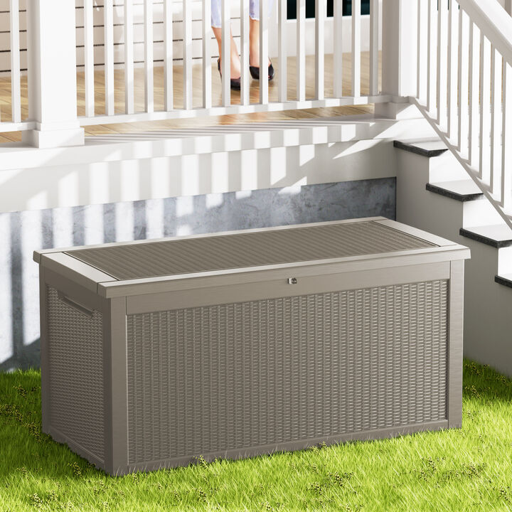 Mondawe 260 Gal 0utdoor Storage Resin Deck Box Large Patio Storage Container