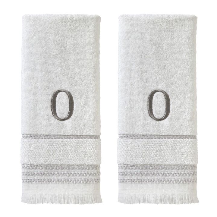 SKL Home By Saturday Knight Ltd Casual Monogram Hand Towel Set O - 2-Count - 16X26", White