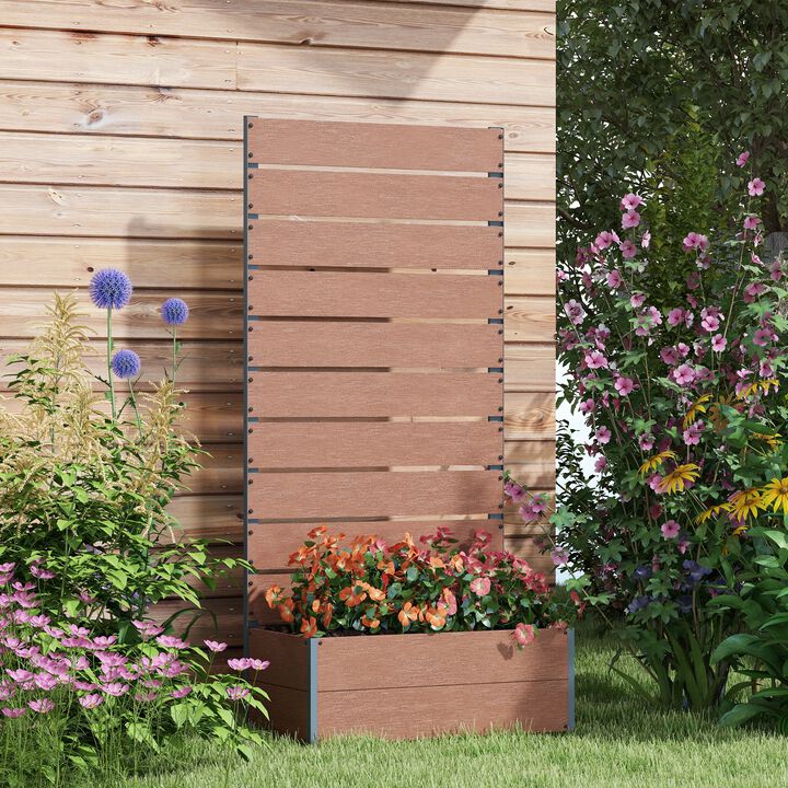 Hivvago 28"x15"x59" Raised Garden Bed with Trellis for Climbing Plants