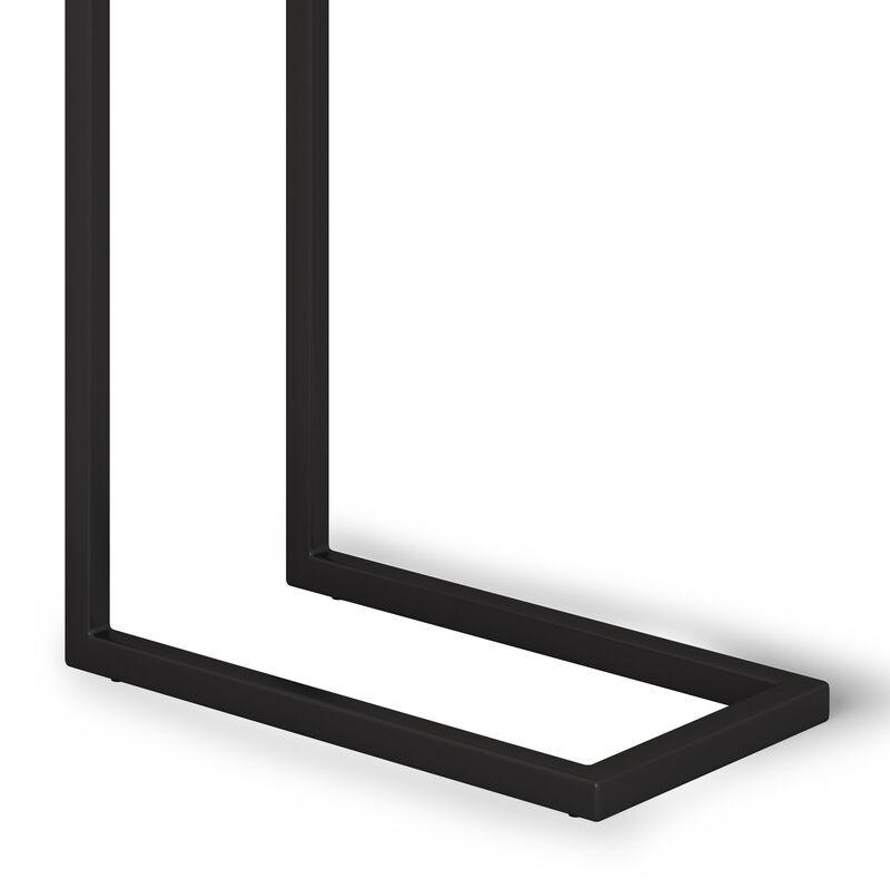 Skyler 18 inch Wide Solid Mango/Metal Industrial C Side Table in White Wash/Black, Assembled