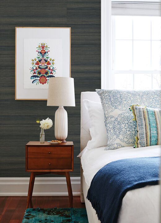 Mai Indigo Grasscloth Wallpaper (Set of 2)
