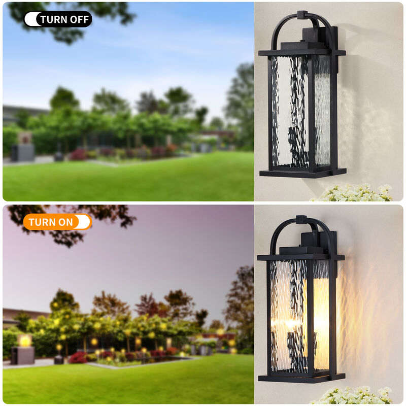 20" Modern 2-Light Outdoor Wall Lantern image number 4