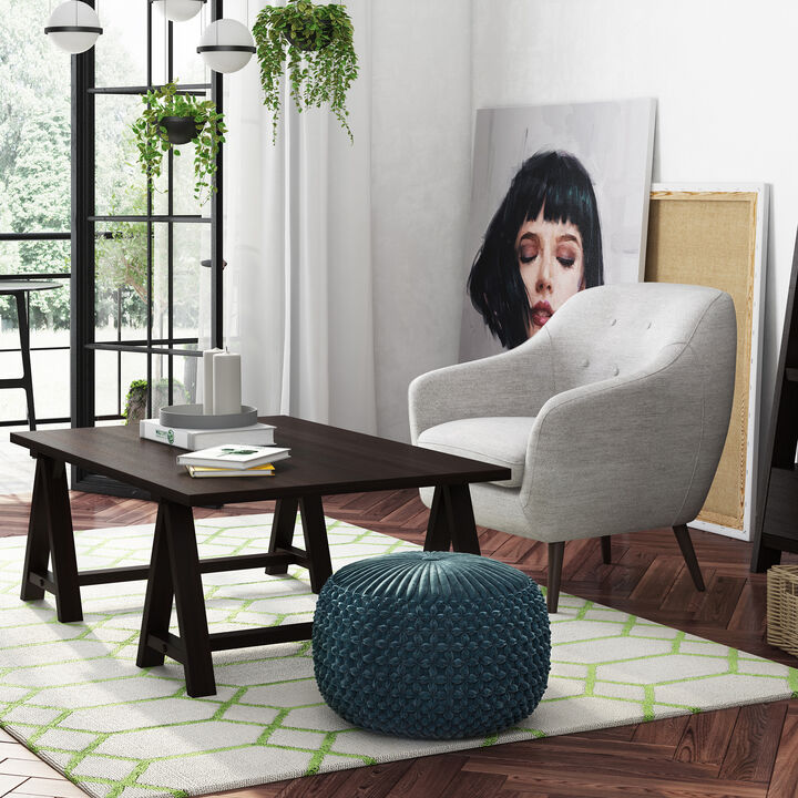 Simpli Home Renee Round Pouf
