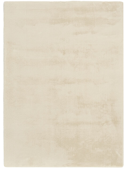 Soft Plush Rabbit Fur SFF01 Beige 7'6" x 9'6" Rug