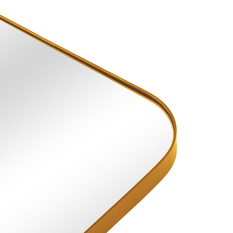 HomeRoots 32" Gold Iron Tilting Framed Accent Mirror image number 3