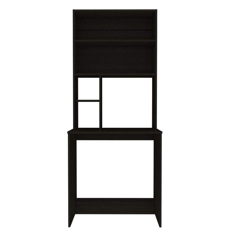 Streamdale Compu Hutch Desk, Four Shelves, Writing Desk, One Lower Shelf - Black image number 0