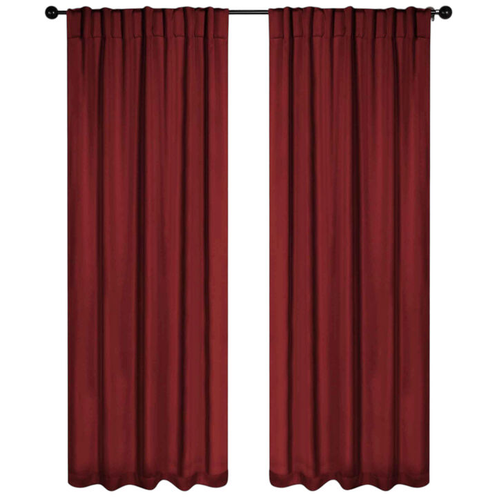 Blackout Window Curtains Set of 2 Solid Room Darkening Back Tab Panels