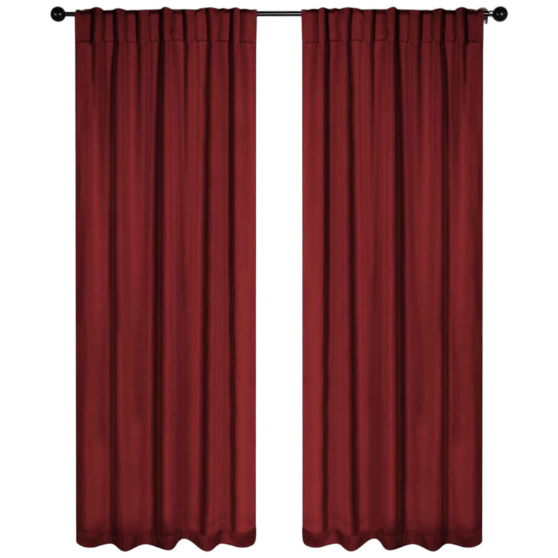 Blackout Window Curtains Set of 2 Solid Room Darkening Back Tab Panels image number 0
