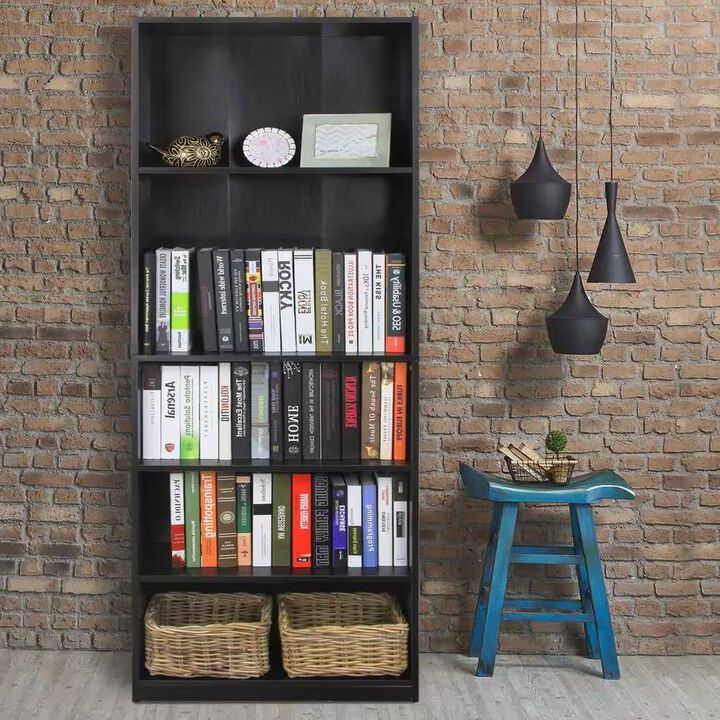 Freestanding 5-Tier Bookcase for Books In Living Room