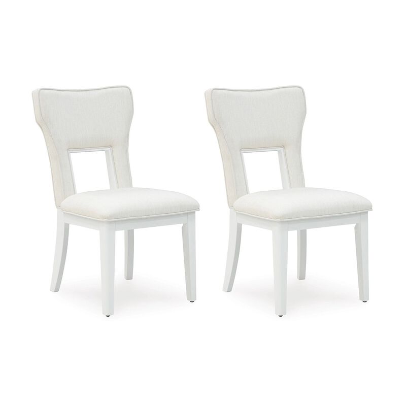 Canaal Dining Side Chair Set of 2, White Padded Seat and Cutout Back image number 0