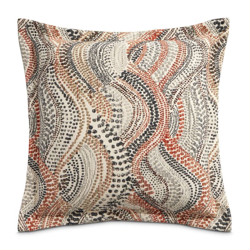 Michael Amini Sundance Wiley 21 Square Throw Pillow, Set of 2 - Gray/Spice