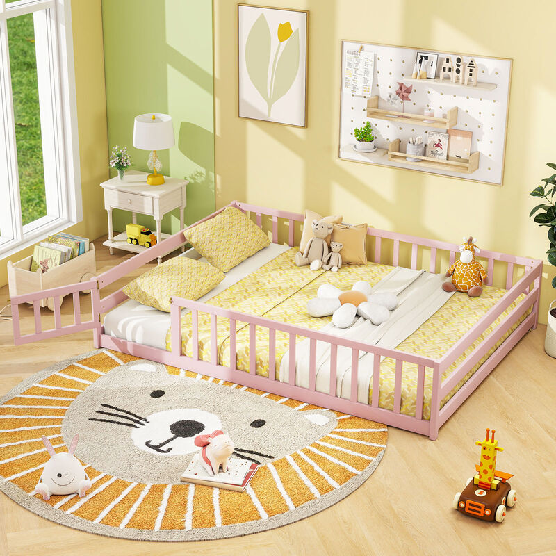 Full Platform Floor Bed with Full-Length Protective Guardrails image number 1