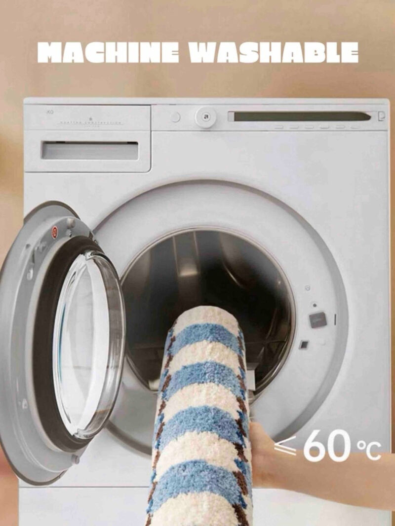 Retro Eclectic Checker Bath Rug, Machine-washable, Ultra Soft & Absorbent