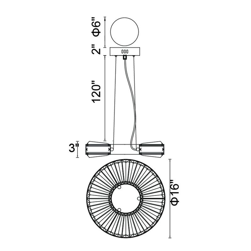 CWI Lighting Bjoux LED Chandelier With Sun Gold Finish