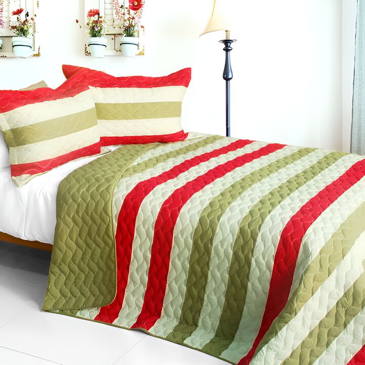 3-Piece Vermicelli Quilted Patchwork Quilt Set Soft Bedding
