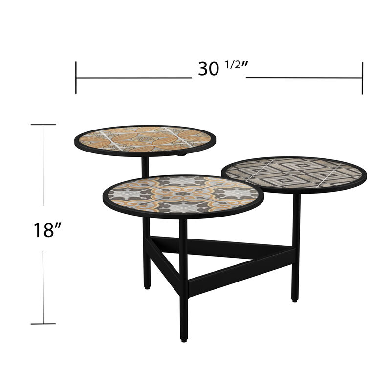 Margo Outdoor 3-Tier Cocktail Table