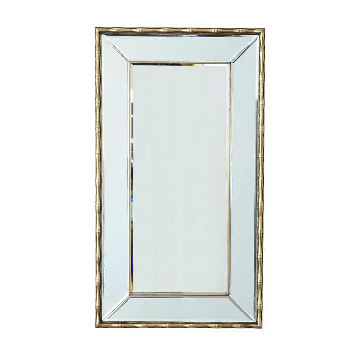 Bamboo Mirror - Brass