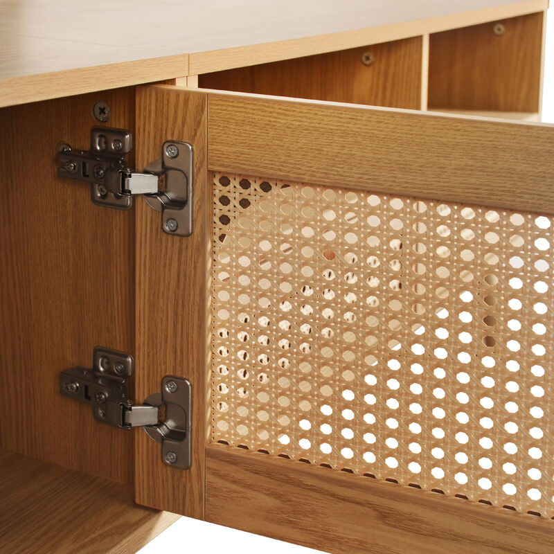 Merax Modern Farmhouse Media Console TV Cabinet for Living Room