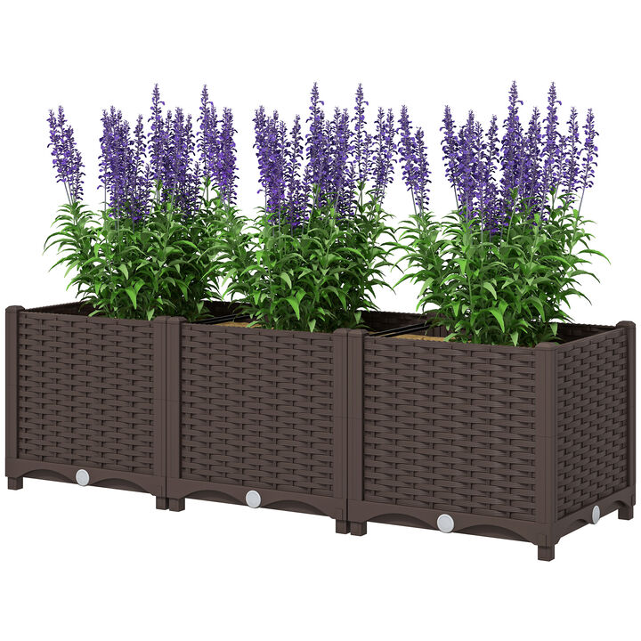 Hivvago 4 x 1 ft Outdoor Planter Box for Vegetables and Herbs