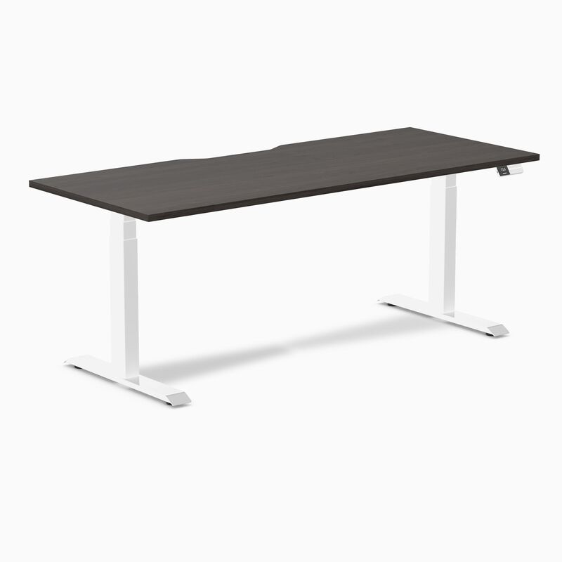 Desky Dual Scalloped Laminate Sit Stand Desk image number 0