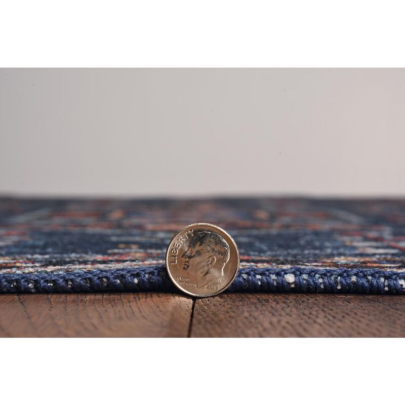 Linon Washable Larson Navy/Ivory, Rug image number 1