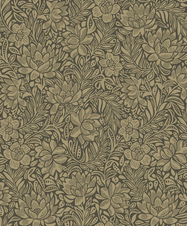 Zahara Chocolate Floral Wallpaper