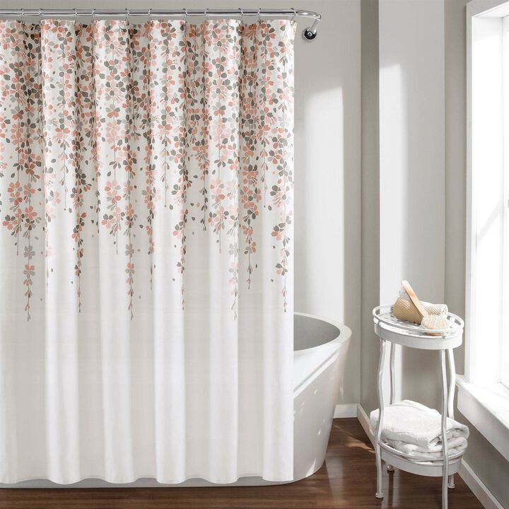 Modern Floral Vines Shower Curtain – Elegant Flower Print, Machine-Washable & Fade-Resistant