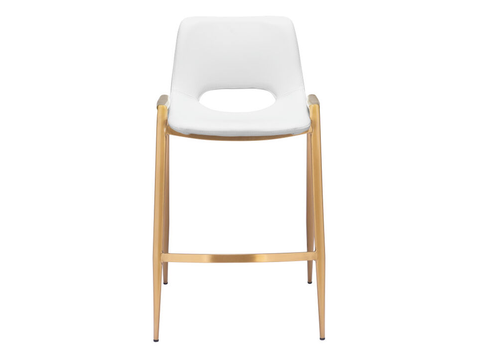 Desi Counter Stool (Set of 2) White & Gold