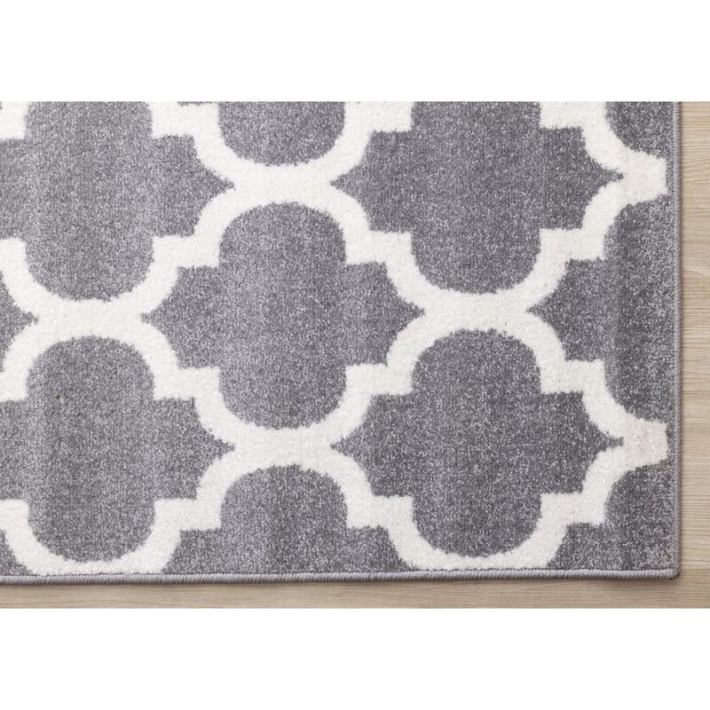Novelle Home Claremont Grey White Ogee Area Rug, 5' x 8', 5'3 x 7'7 image number 5