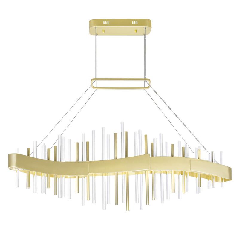CWI Lighting Millipede 40 in LED Satin Gold Chandelier