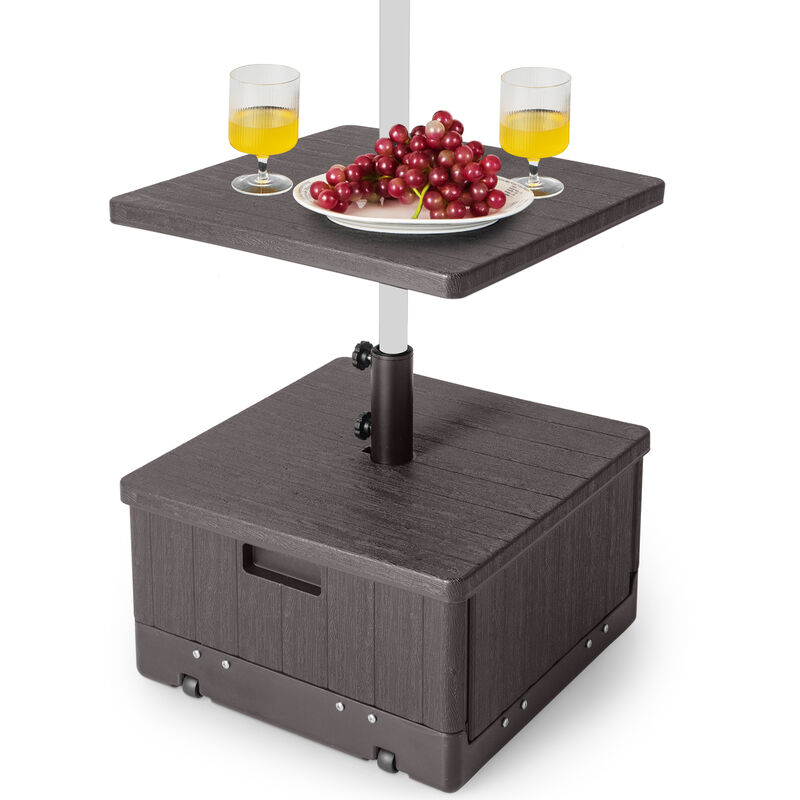 175 LBS Outdoor Fillable Umbrella Base with Table Tray