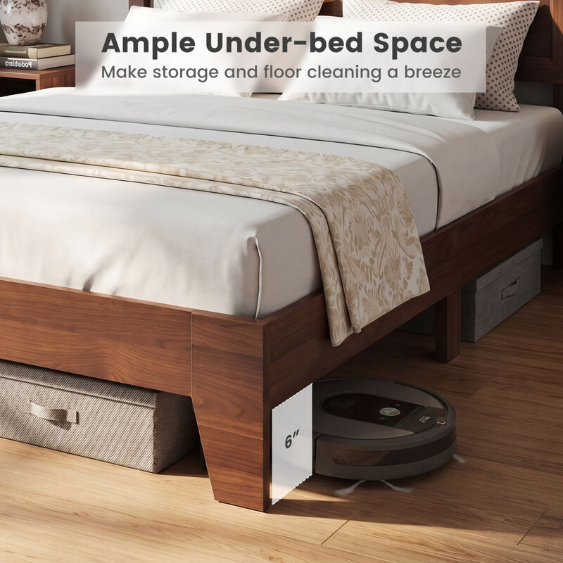 Modern Bedroom Bed Frame with Stylish Headboard Design image number 4