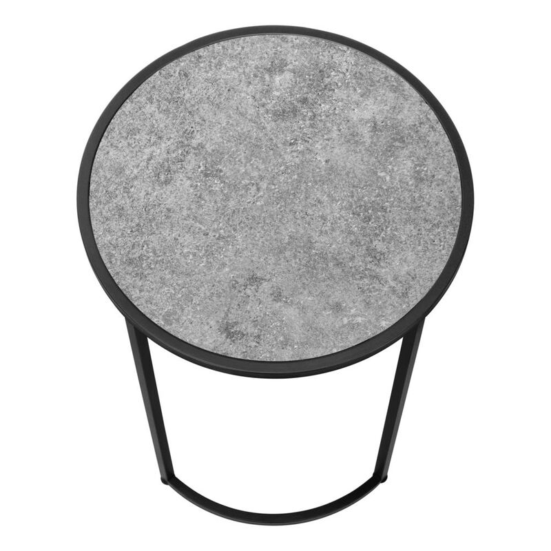 Accent Table, Side, Round, End, Nightstand, Lamp, Living Room, Bedroom, Grey