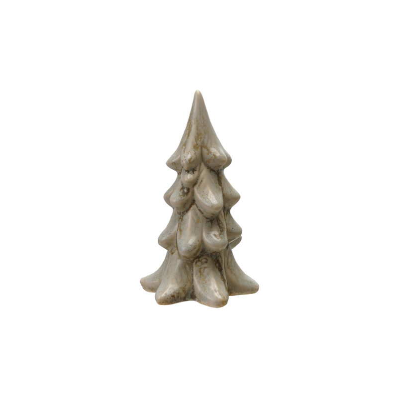 Small Stoneware Tree Figurine with Reactive Glaze, Light Green image number 0