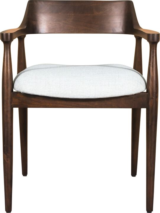 Amaroo Solid Mango Linen Upholstered Dining Arm Chair in Honey Date