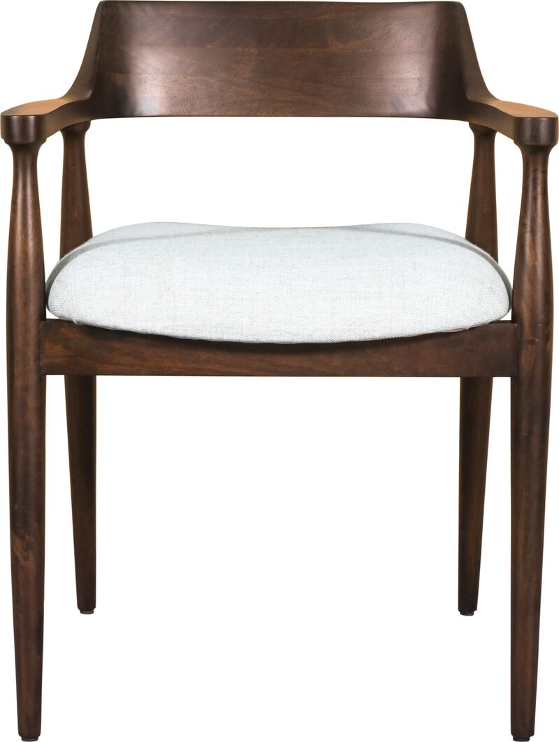 Amaroo Solid Mango Linen Upholstered Dining Arm Chair in Honey Date