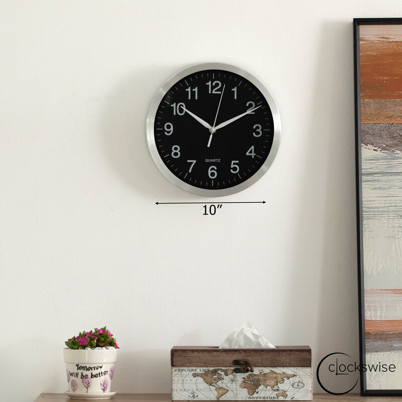 Clockswise 14-in Round Quartz Wall Clock Non-Ticking