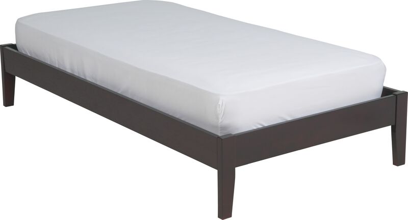 Nevis Twin Size Simple Platform Bed in Espresso