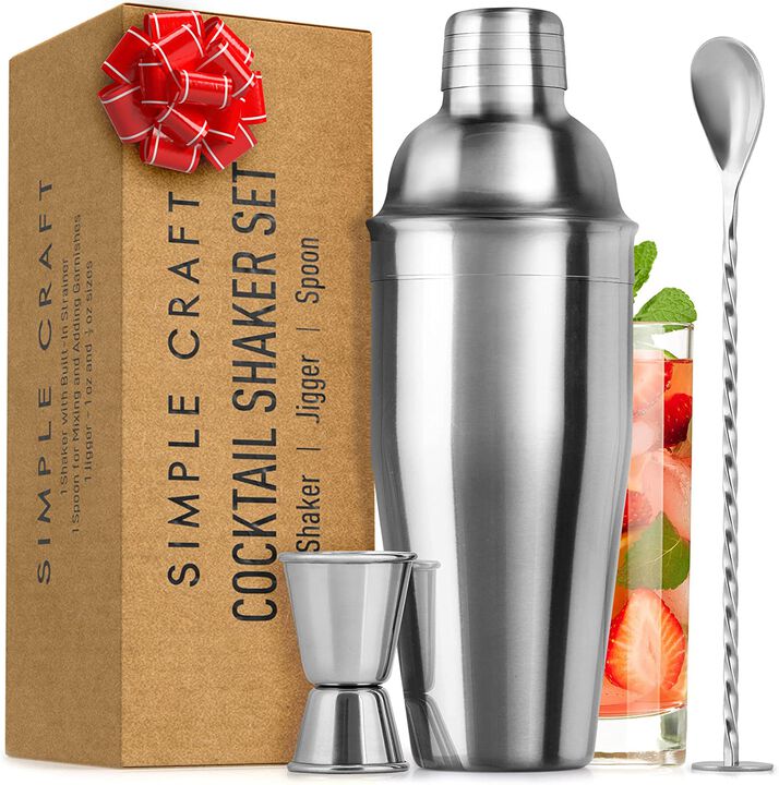 Stainless Steel Cocktail Shaker With Spoon and Jigger