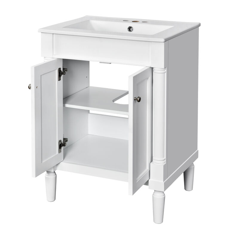 24'' Bathroom Vanity  with Top Sink and Storage Cabinet
