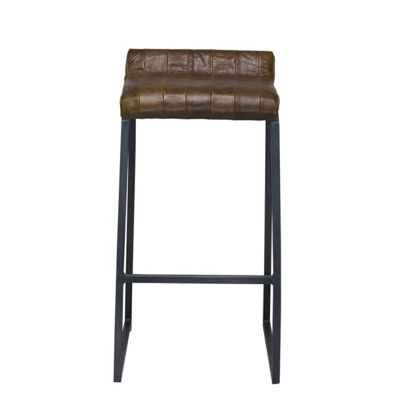 Hivvago 27  Inch Brown And Black Iron Backless Counter Height Bar Chair