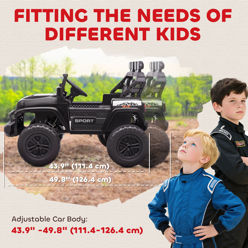 BreeBe Ride on Truck Car with 2-Seater, 24V Electric Car with 4 Motors, Remote Control, Spring Suspension image number 5